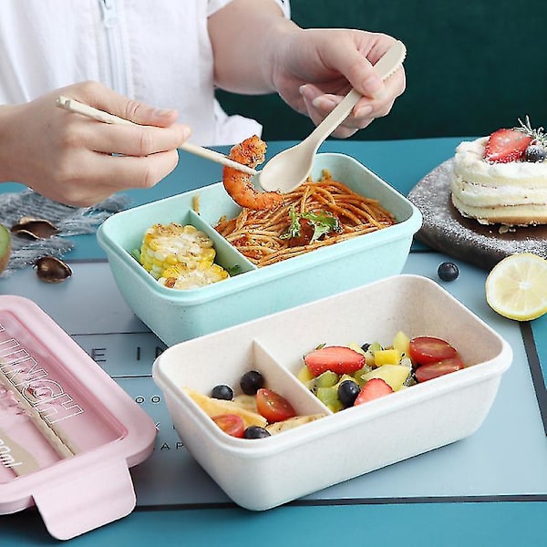Bærbar 1100ML Plast Madkasse Bento Etui