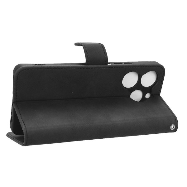 For Tecno Spark 10 Pro Skin-touch Läder Folio Case Plånbok Stativ Magnetiskt Skyddande Telefonskal Black Transsion Tecno Spark 10 Pro