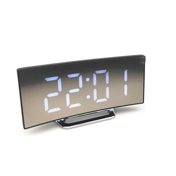 Digital Clock Large Display Multifunctional LED Electric Alarm Clock Mirror Surface For Home Bedroom Red Red