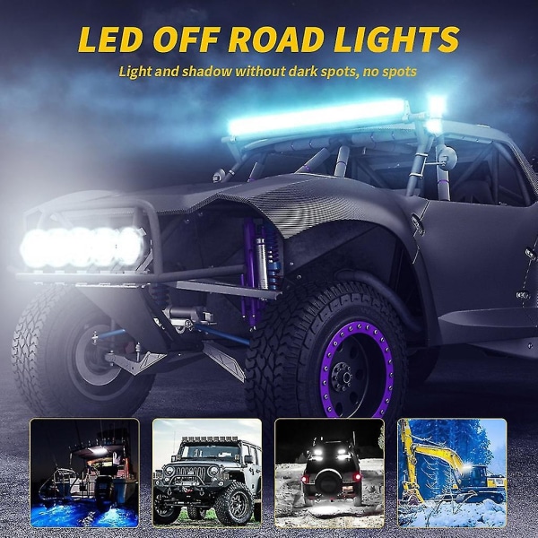 Arbejdslys 48w LED Forlygte Flood Spot Lampe Vandtæt Til Off-road Truck Båd White