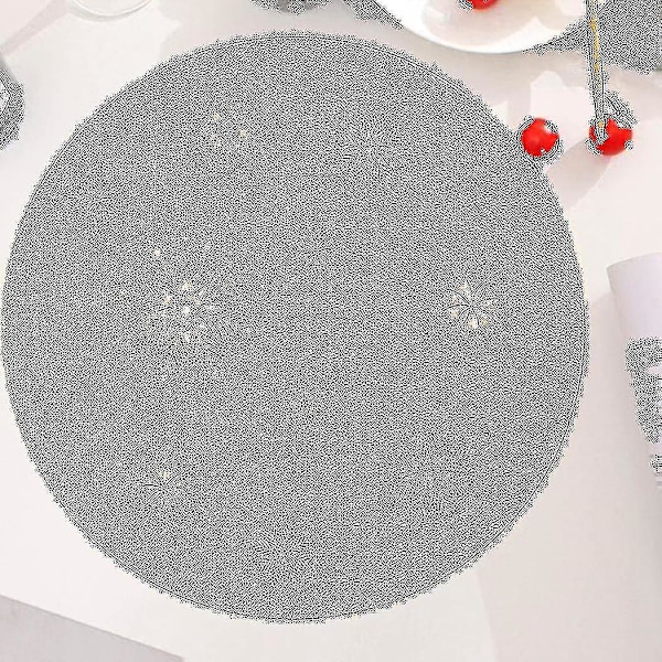 Snowflake Hollow Placemat Julebord Dekoration Pvc Måt 4stk Guld