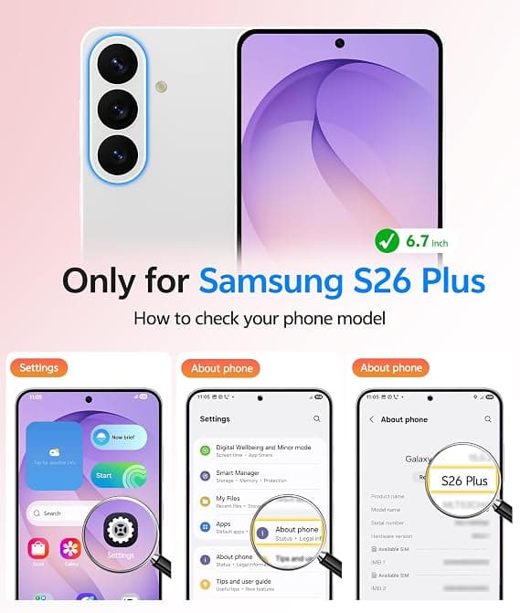 FNTCASE for Samsung Galaxy S26 Plus Case with Screen Protector, MagSafe Compatible, Translucent Matte, Full Camera Protection, Shockproof Light purple