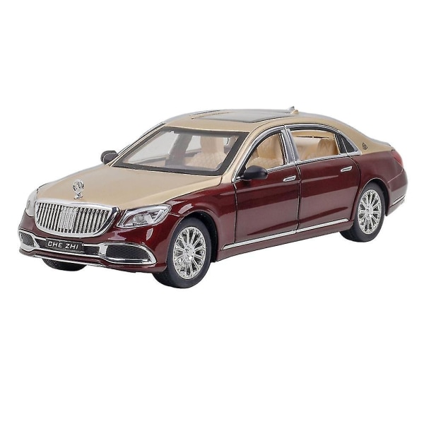 Maybach S600 Sports Car Modell Med Lys & Åpningsbar Dør Musikalsk Simulering Golden Red