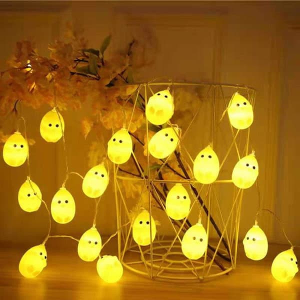 PÅSKBELYSNING - 10 LED påskljusslinga kyckling påsk LED