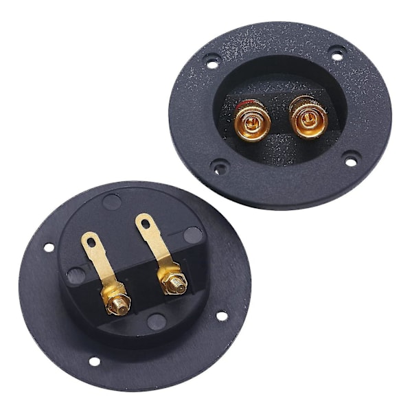 3 st DIY Hemmabilstereo 2-vägs Högtalarlåda Terminal Bindande Post Rund Fjäderkopp Anslutningar Subwoofer Pluggar (Svart)