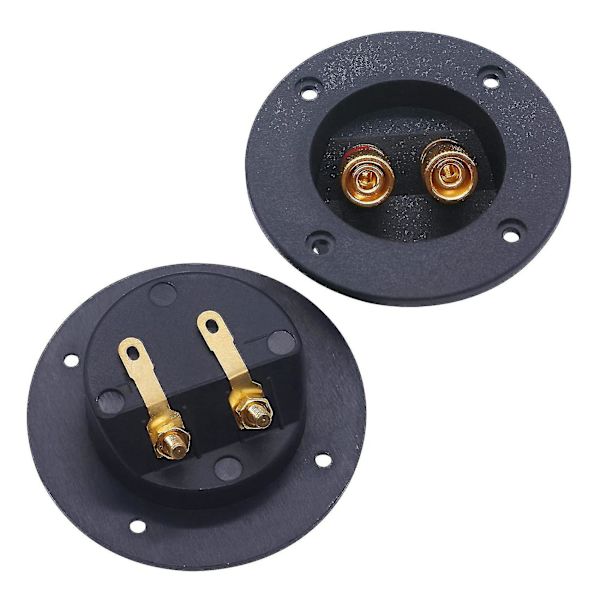 3 stk. DIY Hjemmebilstereo 2-veis høyttalerboks terminalbindingspinn Rund fjærkoppkontakter Subwoofer-plugger (svart)