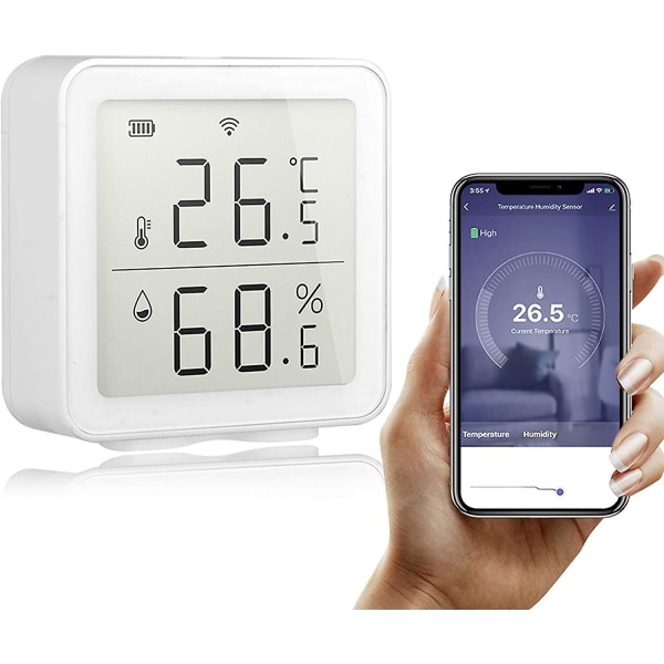 Wifi trådlös temperatursensor, wifi-temperaturfuktighetsmätare, trådlös inomhushygrometertermometer, hemautomationssystem
