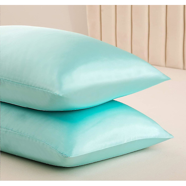 2 stk silkeputetrekk, mykt og behagelig, cyan, 20*40 tommer