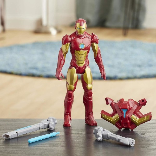 Avengers Titan Hero Series Blast Gear Iron Man -toimintahahmo, 12 tuuman lelu, kantoraketti, 2 lisävarustetta ja ammus, 4-vuotiaat ja sitä vanhemmat, punainen