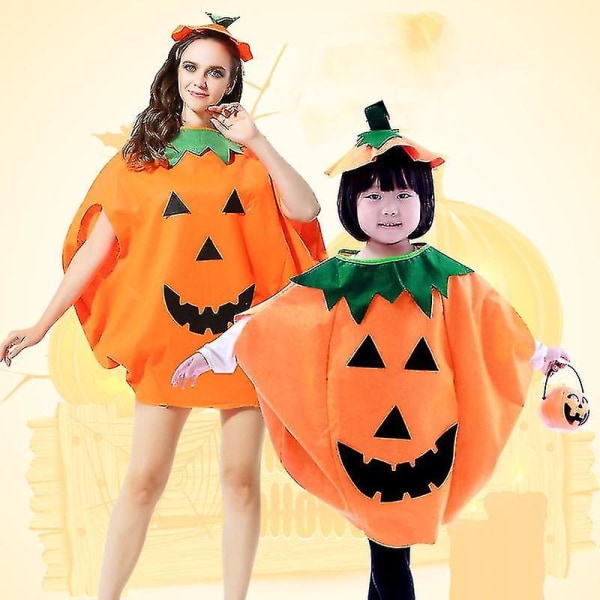 Halloween børnekostume græskar kostume Voksen forældre-barn udklædningsfest Kids Pumpkin Clothes X Hat