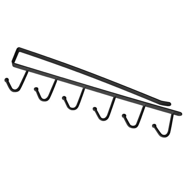 Multifunction Kitchen Storage Rack Cabinet Shelf Hanging Hook Wardrobe Organizer Holder Black 0.2