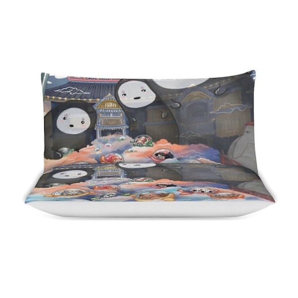 v753 Spirited Away 3-osainen anime-peittosetti 1 setti Superpehmeä peittopäällinen ja 2 tyynyliinaa Hauskat anime-tuotteet lahjaksi tytöille pojille lapsille aikuisille 240x260cm 94x102in