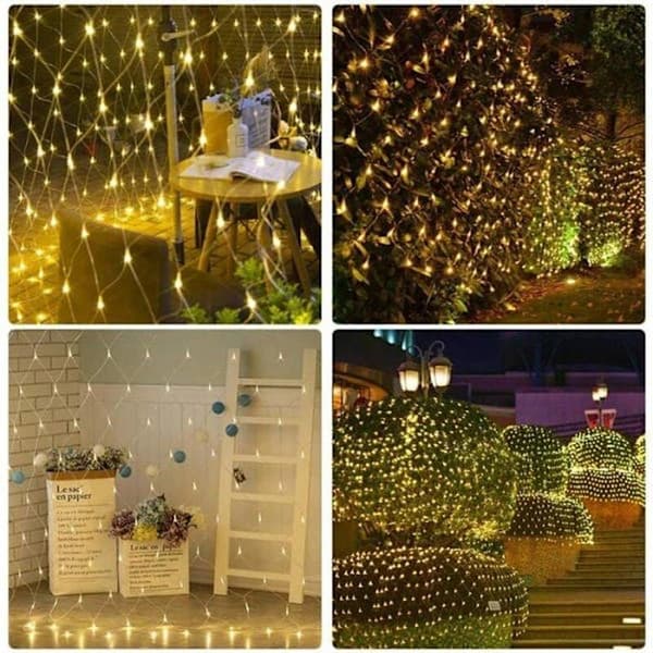 6m x 4m 672 LED Net Light String, Waterproof and Dimmable, Suitable for Christmas Decorations and Events.