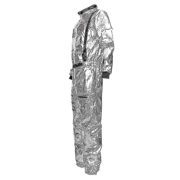 Astronauttiasu miesten Halloween-asu naisille haalarit astronauttiasu aikuiset cosplay-asut men silver XL