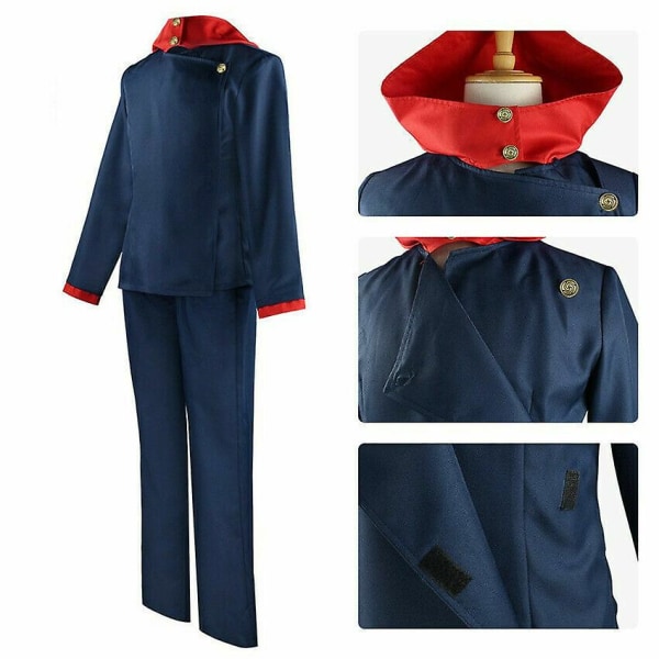 Blå Jujutsu Kaisen Yuji Itadori Cosplay Kostym Uniform Halloween Dräkt 2XL