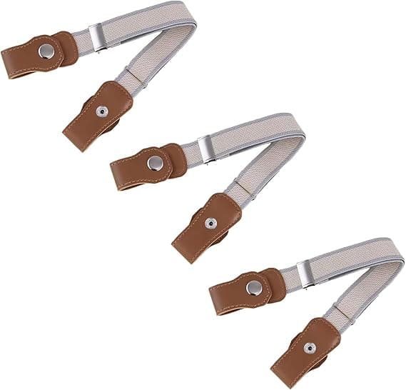 Pakker Barn Gutter Jenter Justerbart Spenne Elastisk Belte - Stretchbelte for Gutter og Jenter med Skinnløkke