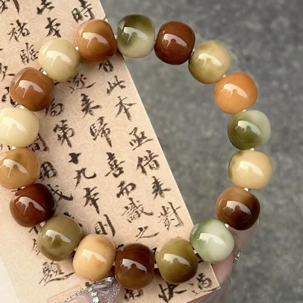 Wingling Vårstjerne Ball Jade Material Bodhi Poipan Polycuts Forewen Fingre Finger Sympatiske Arbeidere Buddha Perle Armbånd Kvinne 567 11mm wear size