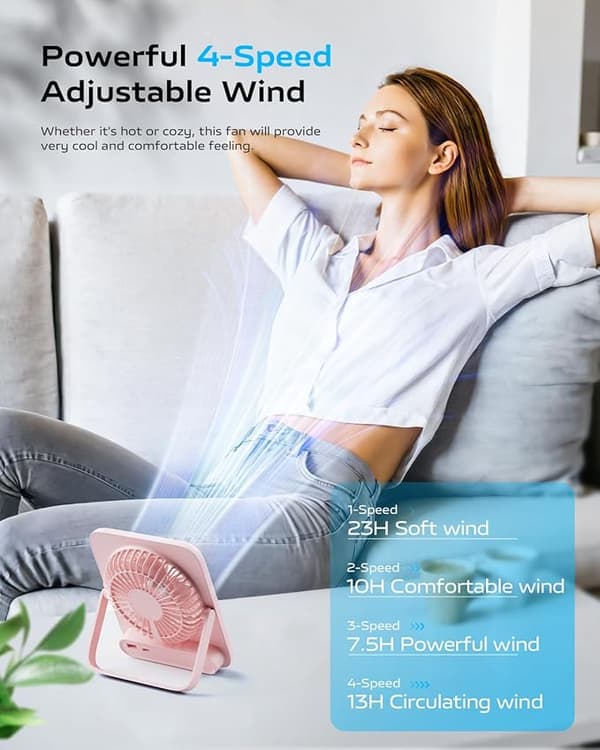 Bordventilator Bærbar Ventilator Genopladelig