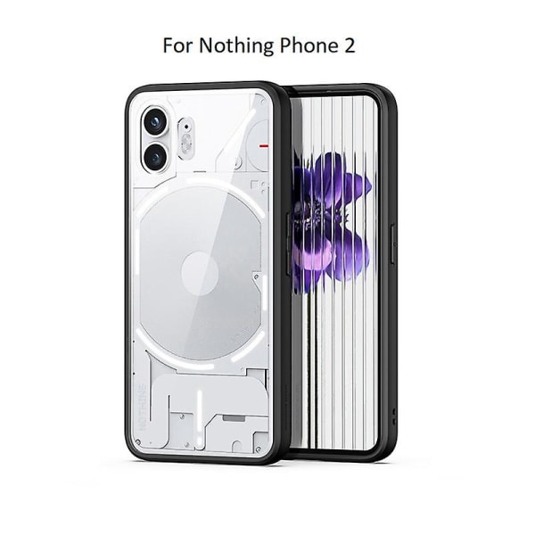 Kirkas case , joka on yhteensopiva Nothing Phone 2:n kanssa, pehmeä TPU-puskuri, kova PC anti-scratch iskunkestävä cover Black For Nothing Phone 2