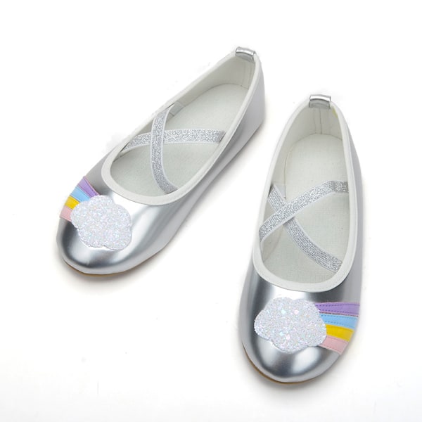 Cloud Rainbow Children's Shoes Silver Round Toe Soft Bottom Baotou Autumn Cartoon Princess Children's Shoes-24 24