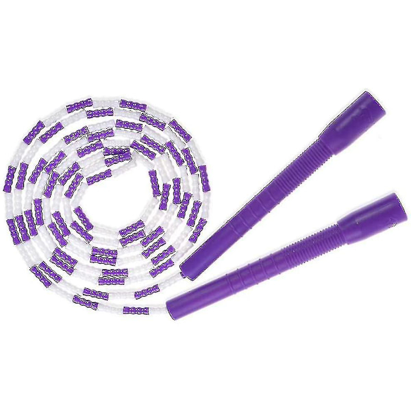 Hoppetau - Mykt perlet segment hopptau - Justerbart flokefritt fancy tau for trening Purple