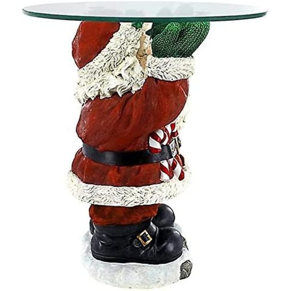 Santa Claus skulpturell brett, Santa Claus borddekorasjoner, glass topp feriebord harpiks ornament