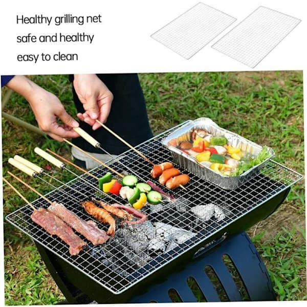 45x30 cm BBQ Rustfrit stål gitter Udendørsgrill Grilltilbehør