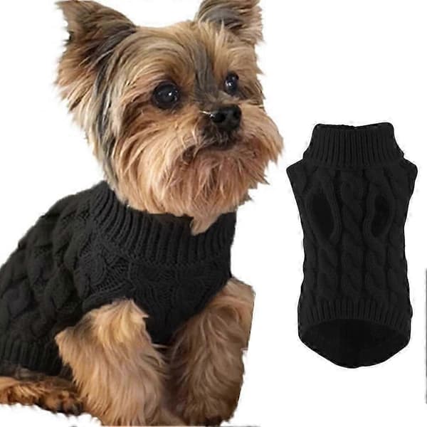 Hundtröja Varmstickad Polotröja Kappa Valp Katt Vinterväst L