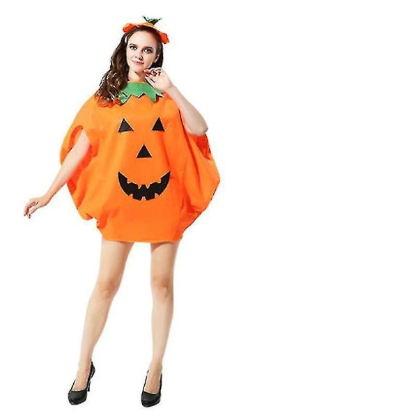 Halloween barndräkt pumpa kostym Vuxen förälder-barn kostymfest Adult Pumpkin Clothes X Hat