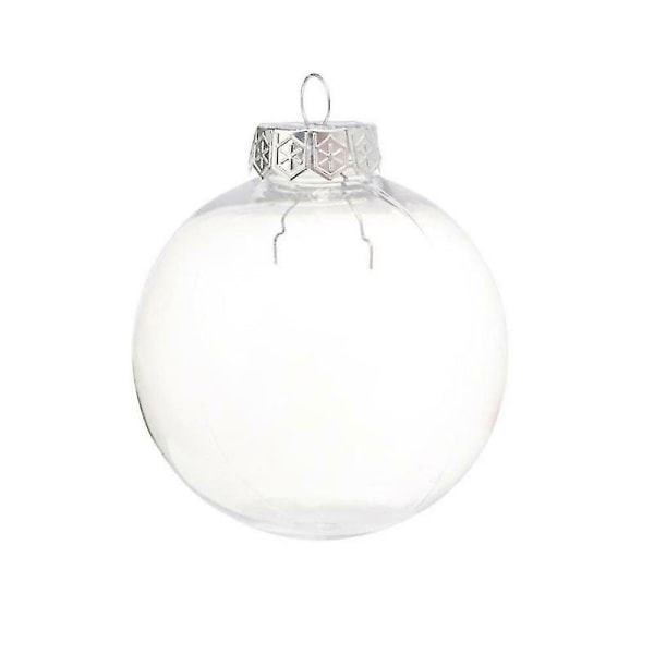 Klar Plast Ball Baubles Sphere Fyllbara Diy Ornament Decors Silver 10 PCS