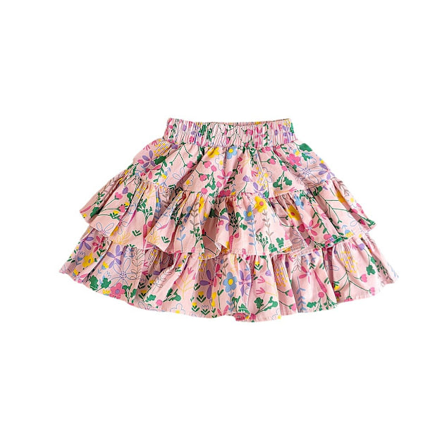 Flickor kjol sommar två-lager kjol tårta kjol sommar söt prinsessa kjol kvinnlig - bomullsmaterial -120cm 120cm