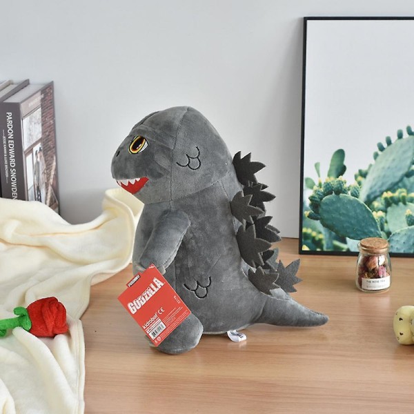 Dinosaurus Pehmolelu Lohikäärme Monster Pehmo Nukke Godzilla Täytetty Eläin Syntymäpäiväjuhlat Harmaa 20cm/8inch