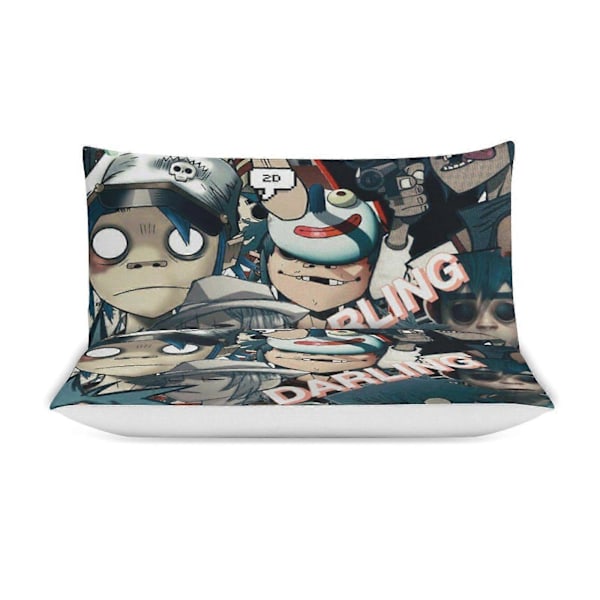 x485 Gorillaz 3-osainen vuodevaatesetti Lämmin ja mukava pehmeä pussilakanasetti 1 pussilakanalla ja 2 tyynyliinalla makuuhuoneeseen b485 240x260cm 94x102in