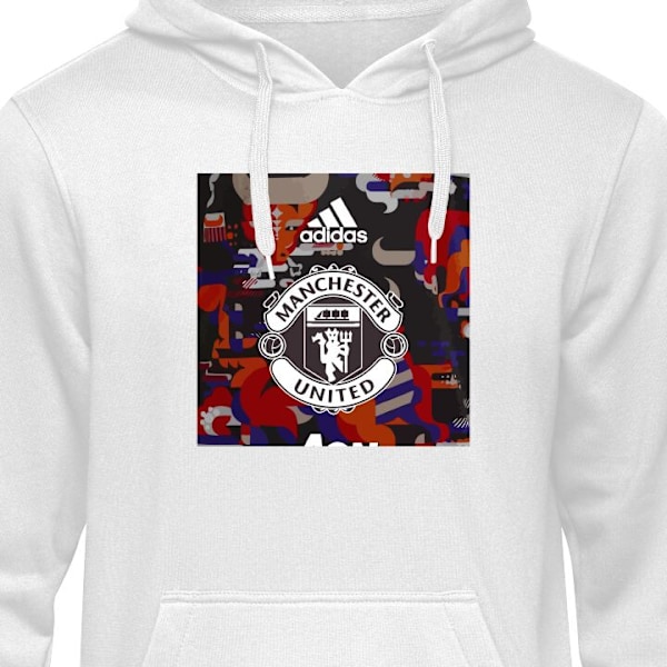 Børne Hoodie Manchester United FC hvid white 7-8 Vuotta