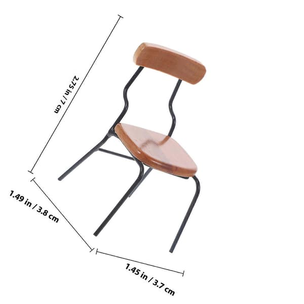 Miniature Stol Dukkehus Møbler til Dekoration Holdbart Sort Materiale