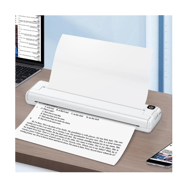 Bærbare printere Trådløs A4 termisk printer Blækfri lomme fotodokumentprinter Bluetooth Trave