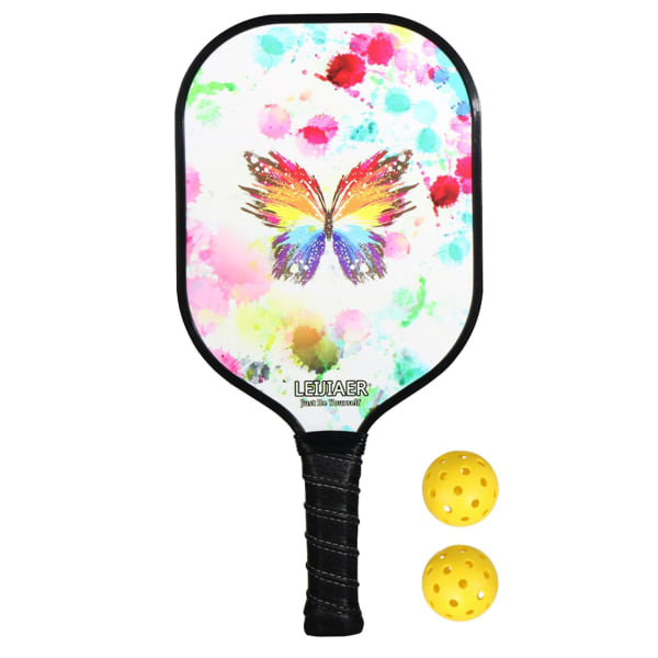 Ultralight Pickleball Paddle And Ball Set Carbon Fiber Surface Pickle Ball Racket 1 Paddles With 2 Balls Color D