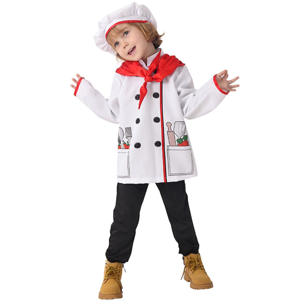 Barnekokk Rollespill Kostymesett Fedio Kokk Dress Up Sett For Barn Kidss-xl - Jxlgv B2