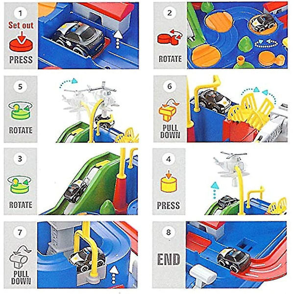 Adventure Rail Car Track Set Race Tracks Safe Smooth Car Adventure Educational Toy Children Car Adventure Game Interactive Toys Vehicle Puzzle Car