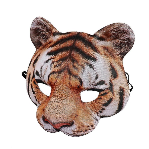 2 stk Maske Gris Halv Ansikt Festmasker Halloween Festival Sceneopptreden Høy Kvalitet yellow tiger