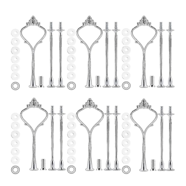 6 sæt bakke hardware til kage stativ 3 tier kage stativ montering hardware holder til bryllup og fest [reduceret!!! 30off%]