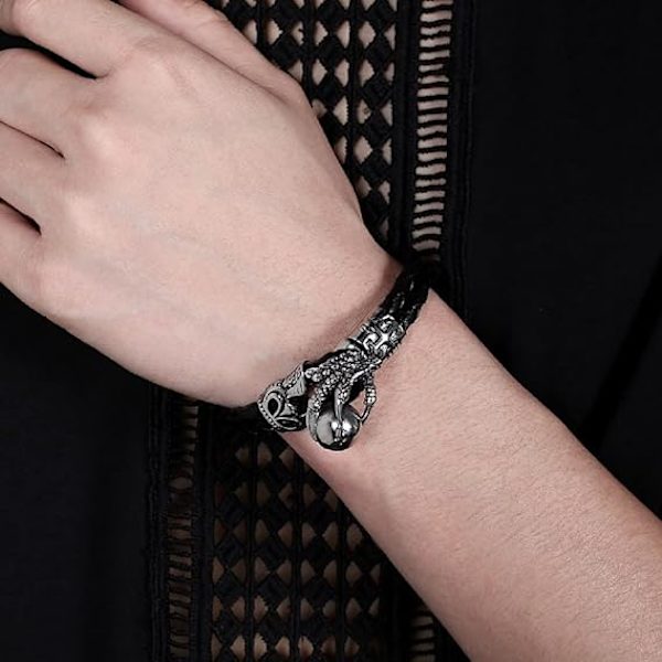 Drage armbånd til mænd, drageklo armbånd til drenge, kloperle armbånd, vikingedrage manchet armbånd, punk drage armbånd