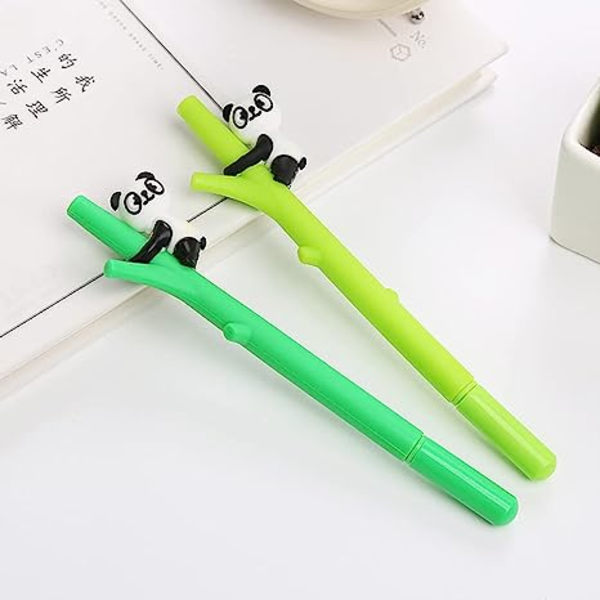 6 kpl panda-kuulakärkikynää söpö panda-geelimustekynä sarjakuvaeläinkynä koulutoimistoon paperitavaroita kirjoitustarvikkeita - 0,5 mm musta