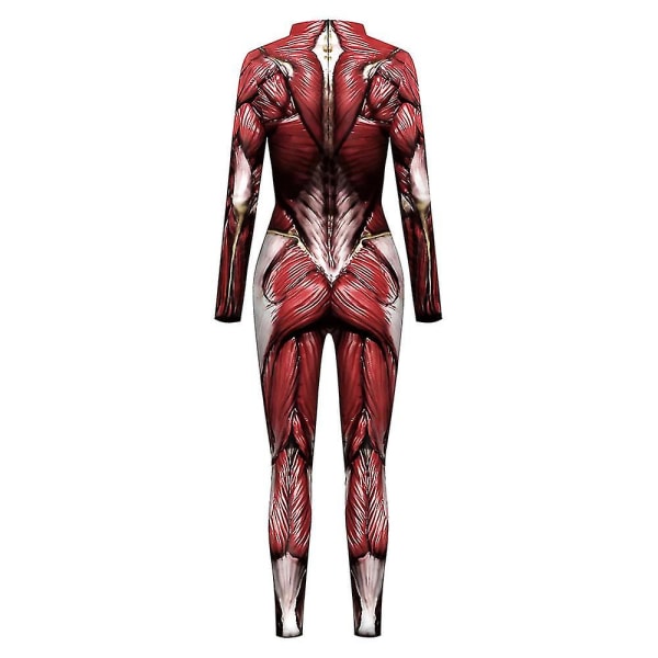 Vuxen 1 st Muskeltryck Catsuit Bodysuit Halloween Kostymer Cosplay S
