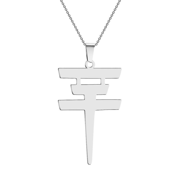 Cxwind Tokio Hotel Halskæde Rustfrit Stål Tokio Hotel Vedhæng Logo Bill Kaulitz Logo Symbol Halskæde Silver