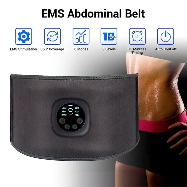 Abs Stimulator Ems Muscle Toner Bälte Träningsmaskin Trådlös Bärbar To-go Device Muskel Skulptering Hem Fitness Utrustning