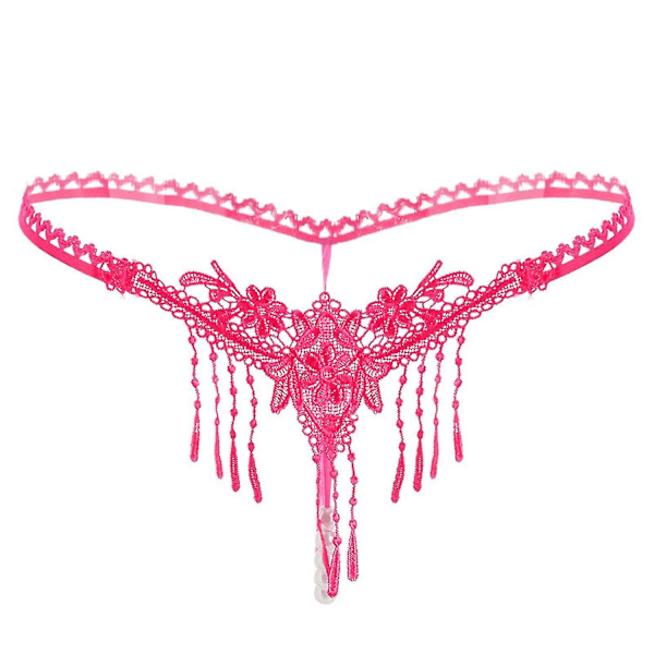 Damunderkläder för kvinnor, låg midja, T-string, underkläder, Lingerie för kvinnor för sex, Kvinnliga sexiga hängen med pärlor White