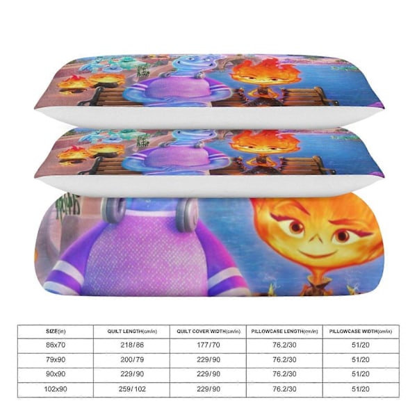 x127 Elemental 3-osainen vuodevaatesetti pehmeällä pussilakanalla ja 2 tyynyliinalla - Mukava ja lämmin b127 200x200cm 78x78in