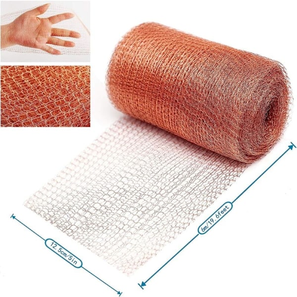 Högkvalitativt anti-gnagarnät, 100% koppar anti-snigelmusråttfåglar nematoder Ferramol, stickat kopparnät för inomhusbruk, trädgård (6 meter)