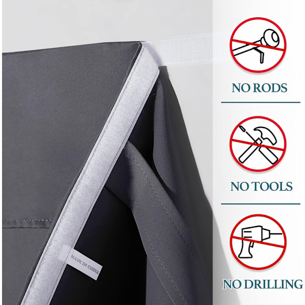 Mörkläggningsgardiner för dörrar och fönster med kardborreband, Termiska gardiner, Isolering Heminredning Sekretess, 2-pack Off White Off White Off White 26X68inch